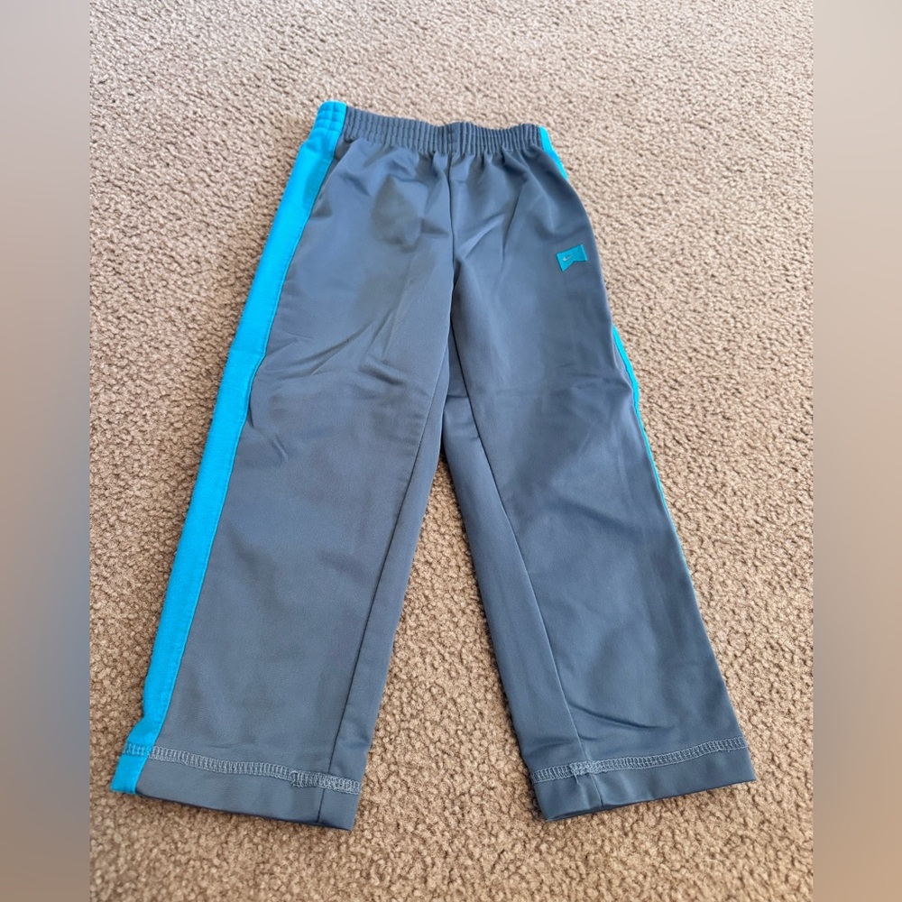 Nike Gray Sweatpants with Teal Side Stripes - Kids